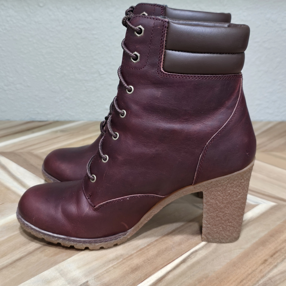 Timberland Women's Burgundy Tillston Leather Boots - Picture 5 of 8
